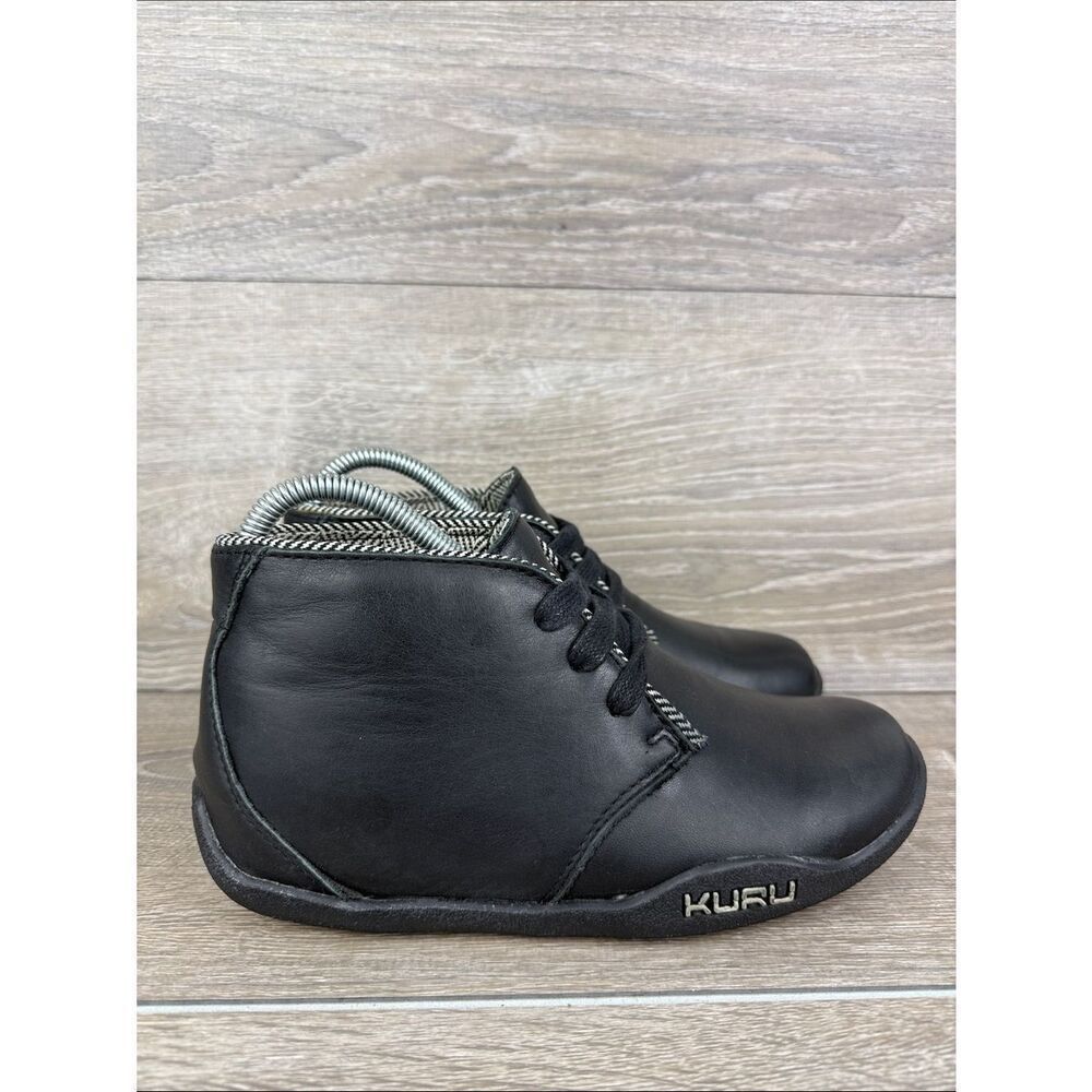 Kuru Aalto Women’s Sz 6.5 Black Leather Mid Top Lace Up Casual Chukka Ankle Boot